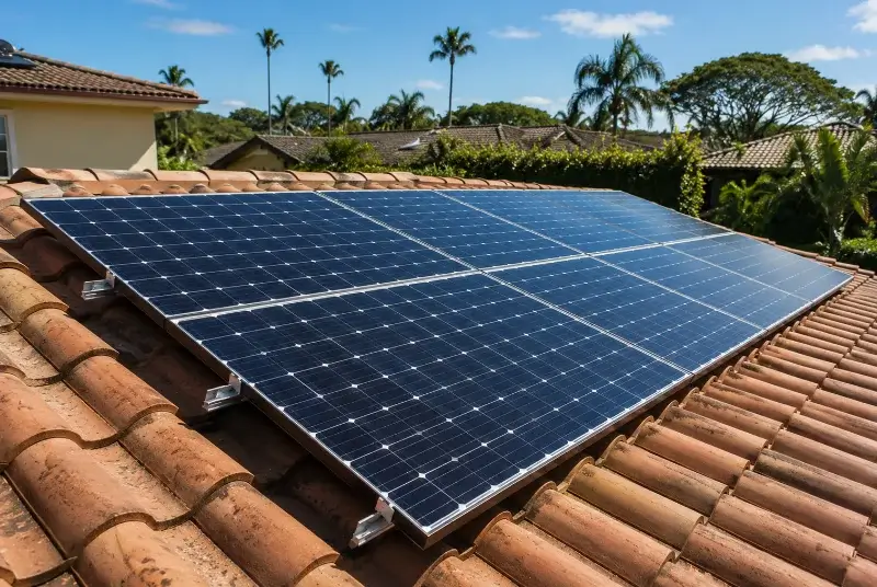 Installation de panneaux solaires aux Adrets-de-l'Estérel